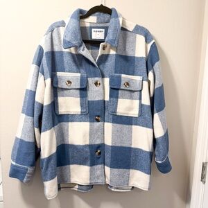 Old Navy Blue Plaid Shacket